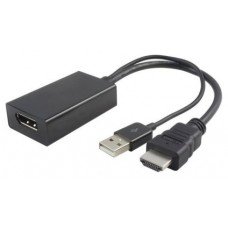 Adaptador HDMI V1.4 M - Displayport V1.2 H con USB/M -